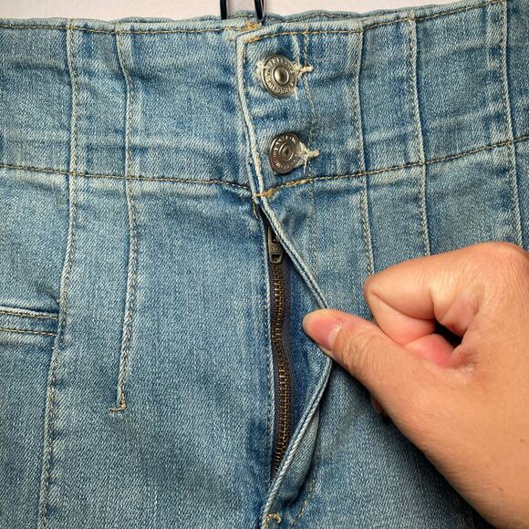 We The Free Jayde Flare Jeans Cropped Medium Wash High Rise Boho Women 25 Petite - Picture 5 of 13